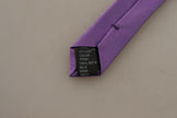 Dolce & Gabbana Purple Solid Print Silk Adjustable Necktie Accessory  Tie - GENUINE AUTHENTIC BRAND LLC  