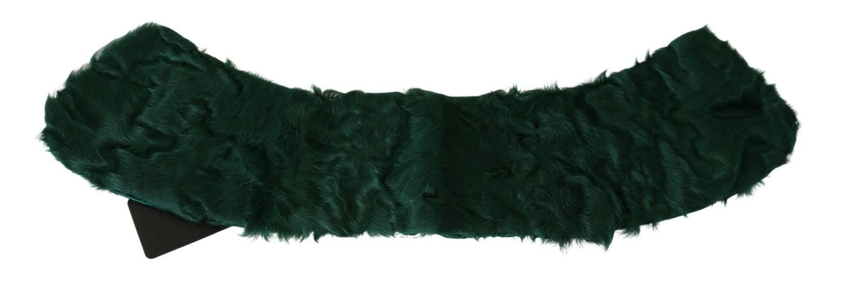 Dolce & Gabbana Green Fur Shoulder Collar Wrap Lambskin Scarf - GENUINE AUTHENTIC BRAND LLC  