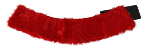 Dolce & Gabbana Red Fur Neck Collar Wrap Lambskin Scarf - GENUINE AUTHENTIC BRAND LLC  