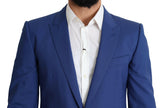 Dolce & Gabbana Blue Wool Single Breasted Coat MARTINI Blazer - GENUINE AUTHENTIC BRAND LLC  