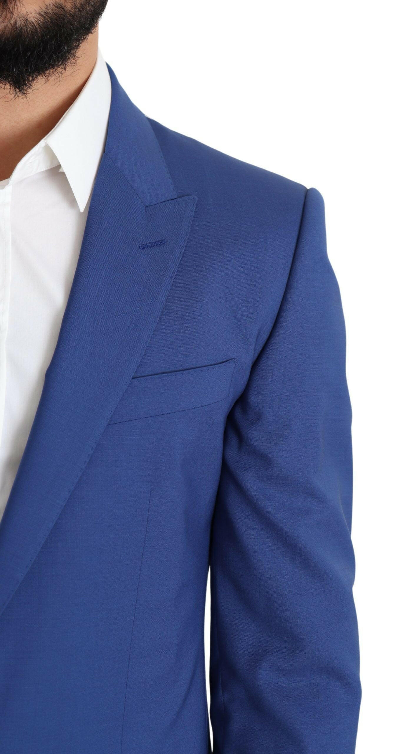Dolce & Gabbana Blue Wool Single Breasted Coat MARTINI Blazer - GENUINE AUTHENTIC BRAND LLC  