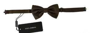 Dolce & Gabbana Brown Polka Dots Silk Adjustable Neck Papillon Men Bow Tie - GENUINE AUTHENTIC BRAND LLC  