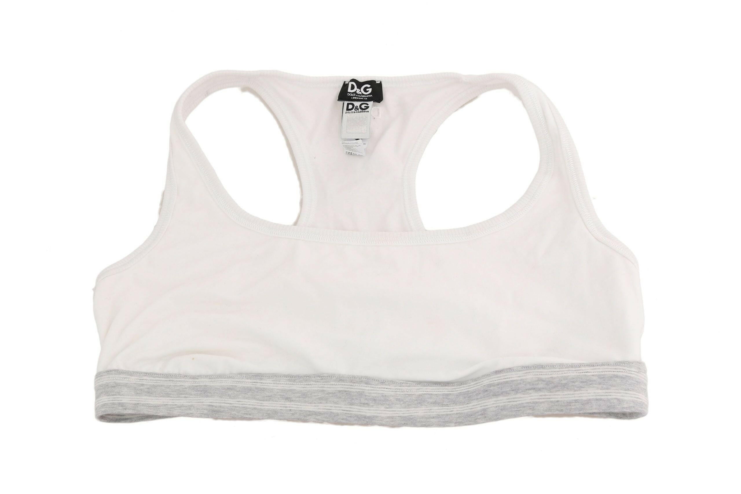 Dolce & Gabbana White Cotton Sport Stretch Bra Underwear - GENUINE AUTHENTIC BRAND LLC  