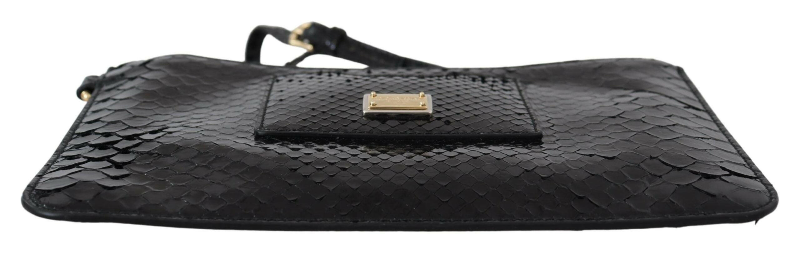 Dolce & Gabbana Black Leather Coin Purse Wristlet Mirror Agnese Wallet - GENUINE AUTHENTIC BRAND LLC  