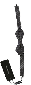 Dolce & Gabbana Gray Circles Silk Slim Adjustable Neck Papillon men Bow Tie - GENUINE AUTHENTIC BRAND LLC  