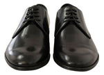 Dolce & Gabbana Black Leather Lace Up Men Dress Derby Shoes - GENUINE AUTHENTIC BRAND LLC  