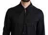 Dolce & Gabbana Black Jacquard Silk Casual Button Down Shirt - GENUINE AUTHENTIC BRAND LLC  