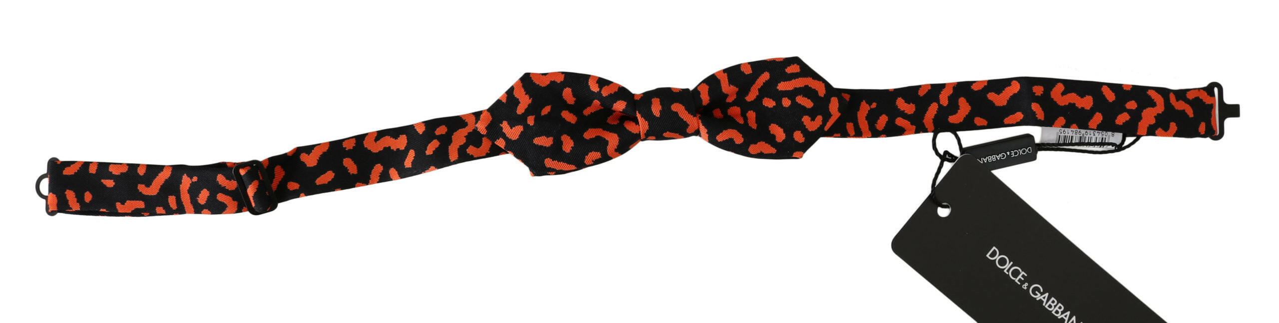 Dolce & Gabbana Orange Black Pattern Adjustable Neck Papillon Men Bow Tie - GENUINE AUTHENTIC BRAND LLC  