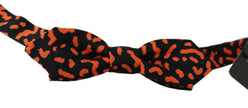 Dolce & Gabbana Orange Black Pattern Adjustable Neck Papillon Men Bow Tie - GENUINE AUTHENTIC BRAND LLC  