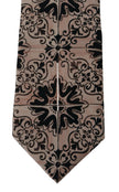 Dolce & Gabbana Beige Fantasy Pattern Necktie Accessory Black - GENUINE AUTHENTIC BRAND LLC  