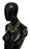 Dolce & Gabbana Gold Parrot Crystal Floral Charm Statement Necklace - GENUINE AUTHENTIC BRAND LLC  