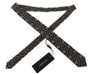 Dolce & Gabbana Black White Square Geometric Print Adjustable Accessory Tie - GENUINE AUTHENTIC BRAND LLC  