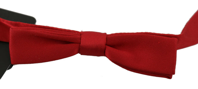 Dolce & Gabbana Red 100% Silk Slim Adjustable Neck Papillon Bow Tie - GENUINE AUTHENTIC BRAND LLC  