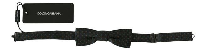 Dolce & Gabbana Men Gray Pattern Silk Adjustable Neck Papillon Bow Tie - GENUINE AUTHENTIC BRAND LLC  