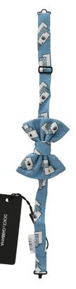 Dolce & Gabbana Light Blue Deck Of Cards Adjustable Neck Papillon Bow Tie - GENUINE AUTHENTIC BRAND LLC  