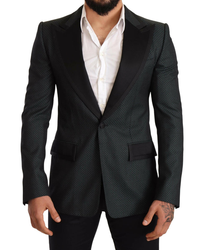 Dolce & Gabbana Black Green Slim Fit Coat Jacket Blazer - GENUINE AUTHENTIC BRAND LLC  