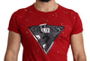 Guess Red Cotton Logo Print Men Casual Top Perforated T-shirt - GENUINE AUTHENTIC BRAND LLC  