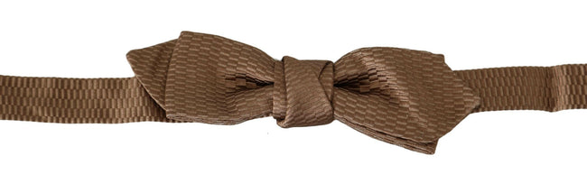 Dolce & Gabbana Elegant Brown Gold Bow Tie.