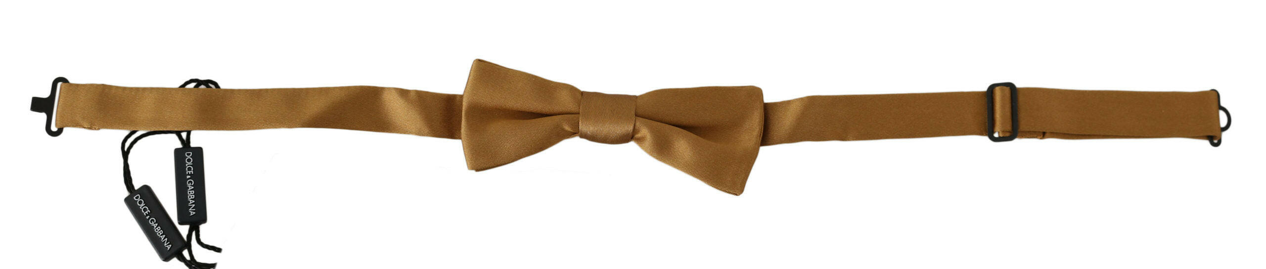 Dolce & Gabbana Gold 100% Silk Adjustable Neck Papillon Men Bow Tie - GENUINE AUTHENTIC BRAND LLC  