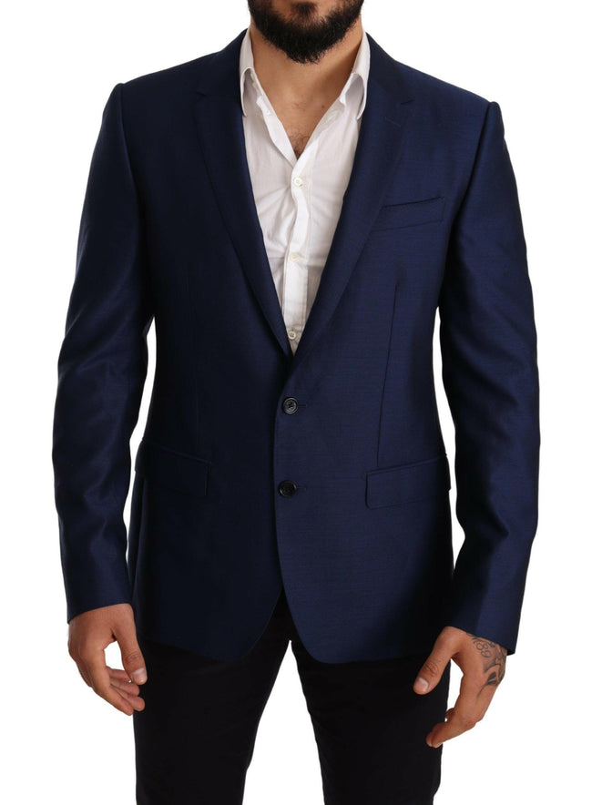 Dolce & Gabbana Blue Wool Slim Fit Coat MARTINI Blazer - GENUINE AUTHENTIC BRAND LLC  