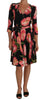 Dolce & Gabbana Black Pink Tulip Print Stretch Shift Dress - GENUINE AUTHENTIC BRAND LLC  