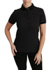 Dolce & Gabbana Black Dotted Collared Polo Shirt Cotton Top - GENUINE AUTHENTIC BRAND LLC  