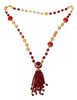 Dolce & Gabbana Gold Tone Brass Red Crystals Pendant Opera Chain  Necklace - GENUINE AUTHENTIC BRAND LLC  