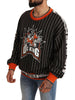 Dolce & Gabbana Black Multicolor DG King Print Sweater