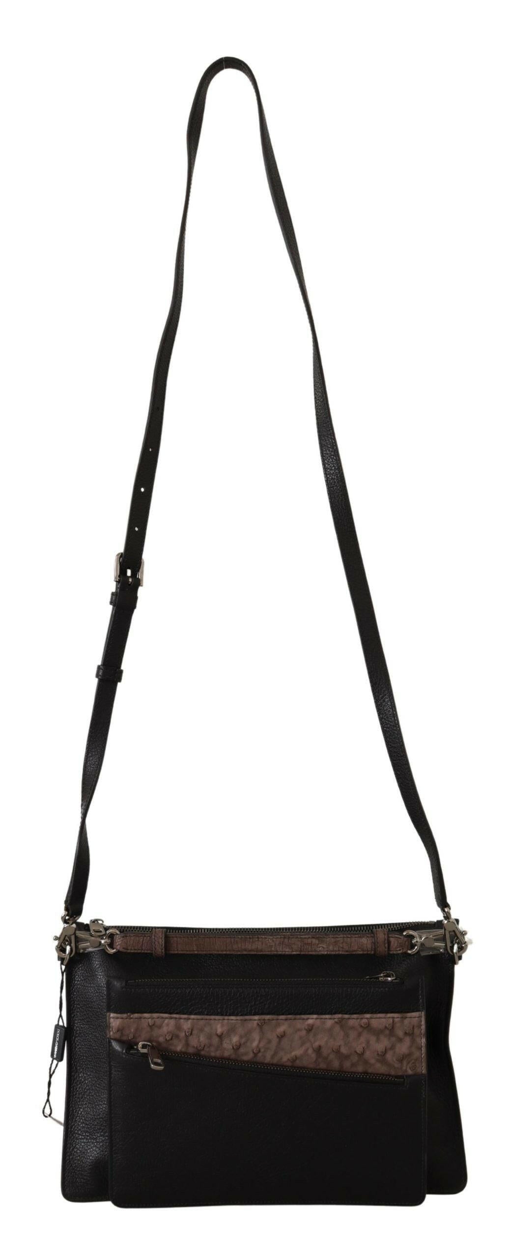Dolce & Gabbana Black Exotic Leather Shoulder Sling Alta Sartoria Bag - GENUINE AUTHENTIC BRAND LLC  