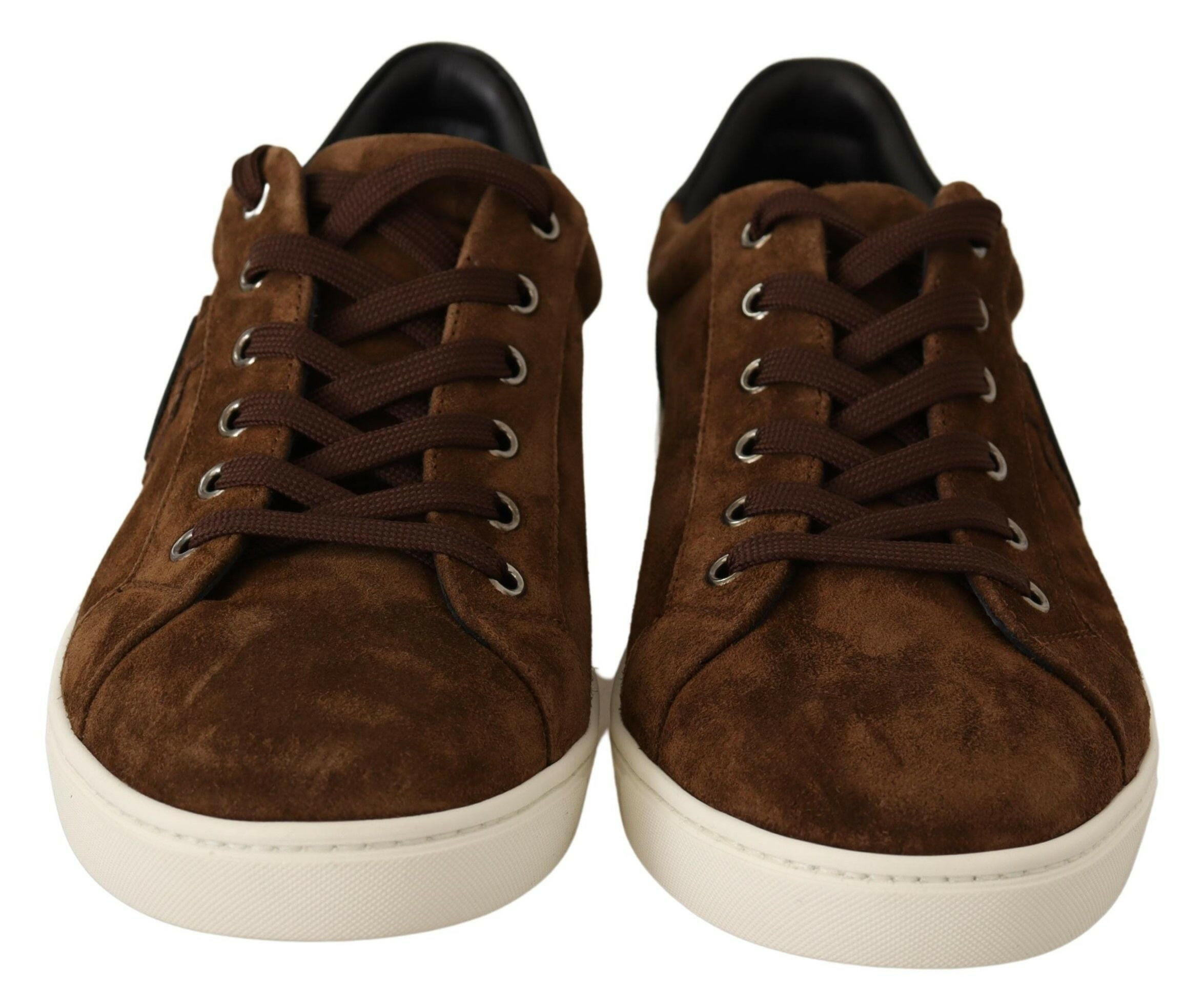 Dolce & Gabbana Brown Suede Leather Mens Low Tops Sneakers - GENUINE AUTHENTIC BRAND LLC  