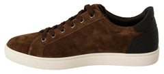 Dolce & Gabbana Brown Suede Leather Mens Low Tops Sneakers - GENUINE AUTHENTIC BRAND LLC  