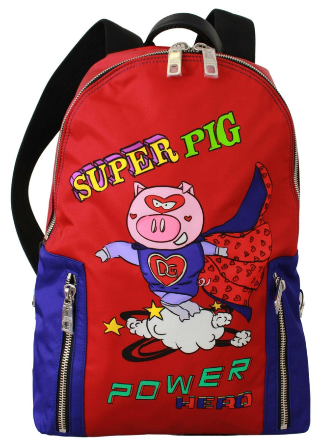 Dolce & Gabbana Nylon Multicolor Super Pig Print Men School Bag - GENUINE AUTHENTIC BRAND LLC  