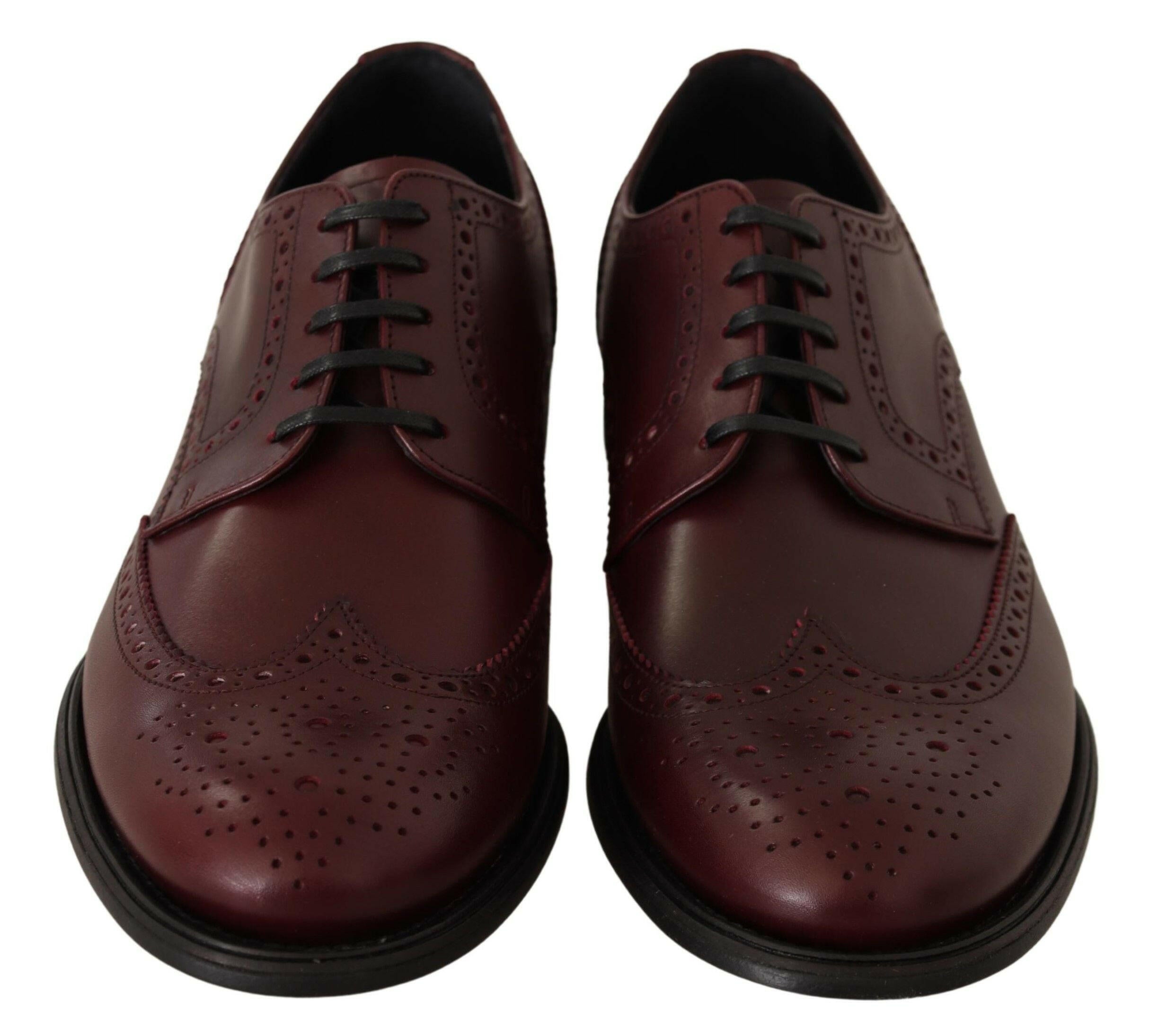Dolce & Gabbana Bordeaux Leather Oxford Wingtip Formal Shoes - GENUINE AUTHENTIC BRAND LLC  