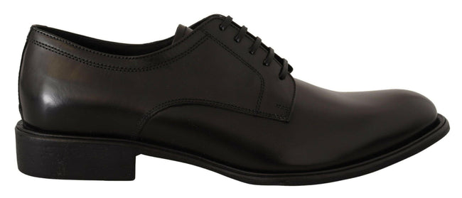 Dolce & Gabbana Black Leather Lace Up Mens Formal Derby Shoes - GENUINE AUTHENTIC BRAND LLC  