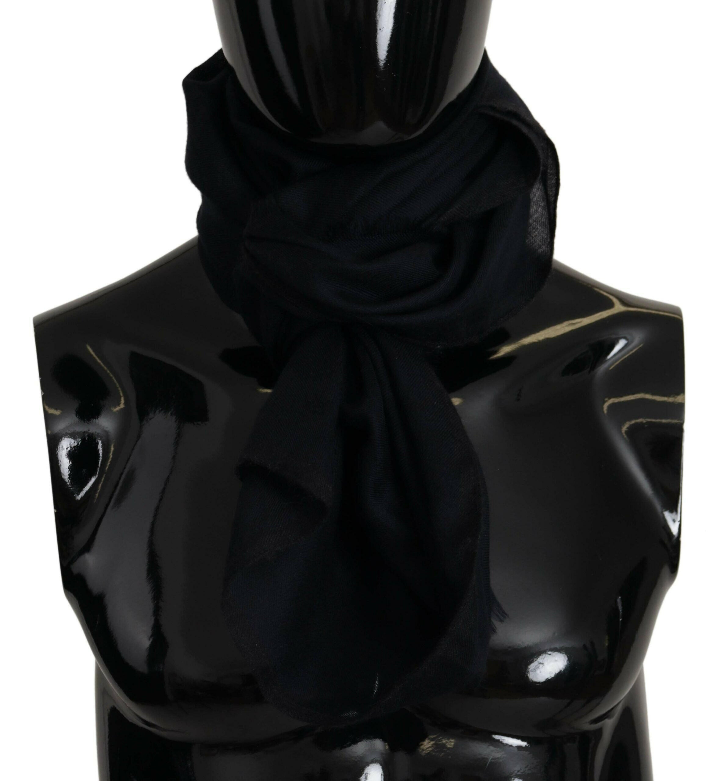 Dolce & Gabbana Black Neck Wrap Fringe Shawl Scarf - GENUINE AUTHENTIC BRAND LLC  