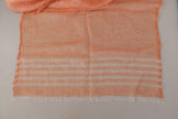 Malo Orange White Mesh Shawl Neck Wrap Fringe Scarf - GENUINE AUTHENTIC BRAND LLC  