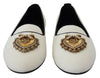 Dolce & Gabbana White Velvet Slip Ons Loafers Flats Shoes - GENUINE AUTHENTIC BRAND LLC  