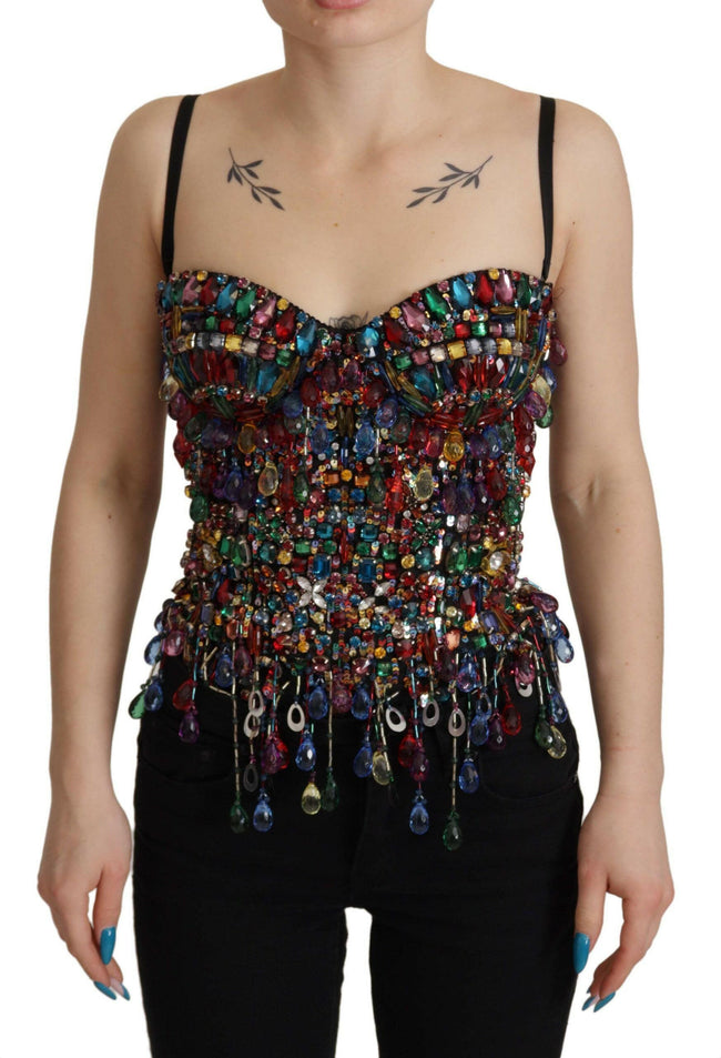 Dolce & Gabbana Multicolor Jeweled Corset Spring Bustier Top - GENUINE AUTHENTIC BRAND LLC  