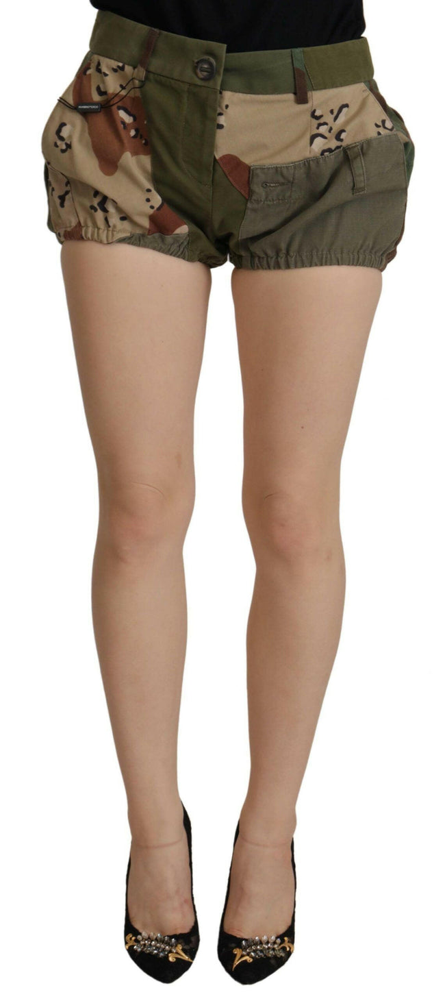 Dolce & Gabbana Green High Waist Hot Pants Cotton Army Shorts - GENUINE AUTHENTIC BRAND LLC  