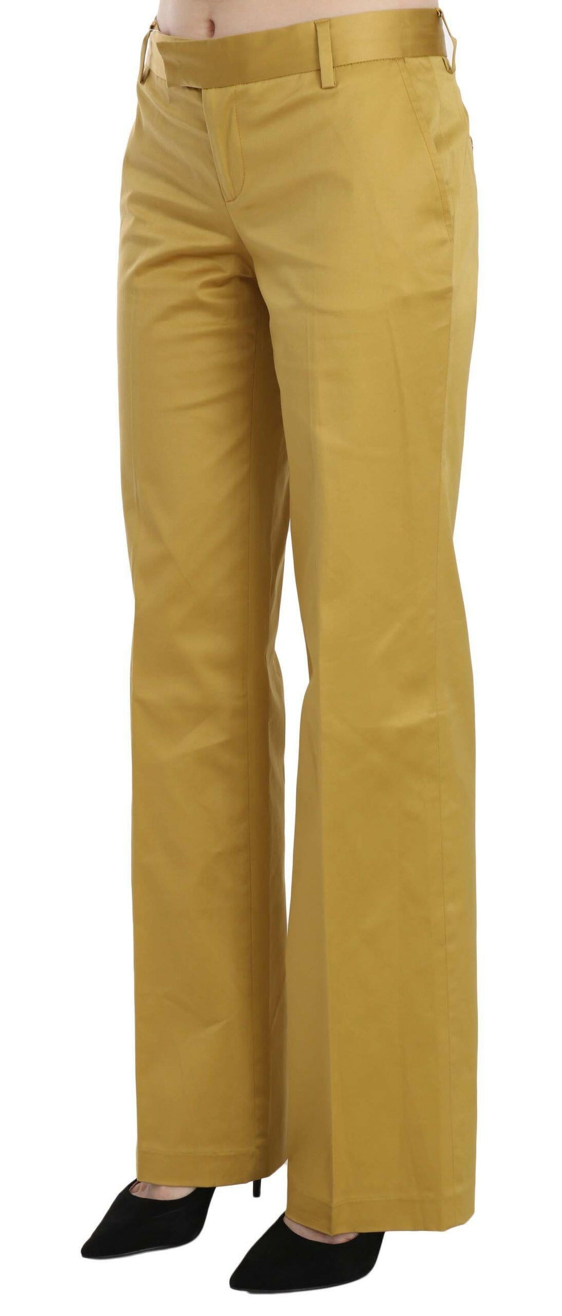 Just Cavalli Mustard Yellow Straight Formal Trousers Pants - GENUINE AUTHENTIC BRAND LLC  