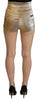 Dolce & Gabbana Gold Cotton Blend Glittered Hot Shorts - GENUINE AUTHENTIC BRAND LLC  