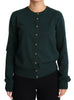 Dolce & Gabbana Dark Green Cashmere Crewneck Cardigan Sweater - GENUINE AUTHENTIC BRAND LLC  