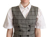 Dolce & Gabbana Gray Checkered Sleeveless Waistcoat Vest - GENUINE AUTHENTIC BRAND LLC  