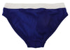 Dsquared² Blue White Logo Cotton Stretch Men Brief Underwear - GENUINE AUTHENTIC BRAND LLC  