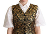 Dolce & Gabbana Black Gold Jacquard Silk Waistcoat Vest - GENUINE AUTHENTIC BRAND LLC  