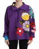 Dolce & Gabbana Purple Floral Print Pullover  Cotton Sweater - GENUINE AUTHENTIC BRAND LLC  