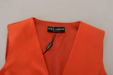 Dolce & Gabbana Orange Sleeveless Waistcoat Cropped Vest Top - GENUINE AUTHENTIC BRAND LLC  