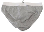 Dsquared² Gray Logo Cotton Stretch Men Brief PRO Underwear - GENUINE AUTHENTIC BRAND LLC  