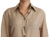 Dolce & Gabbana Beige Silk Shirt Decorative Buttons Top - GENUINE AUTHENTIC BRAND LLC  