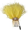 Dolce & Gabbana Gold Brass Clear Crystal Feather Comb Hair Grip Stick